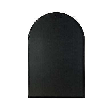 24x32 Inch Black Metal Framed Arched Bathroom Wall Mirror