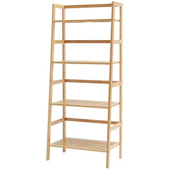 4 tier Wood Ladder Plant Stand, Display Storage Rack Organizer for Bathroom, Living room, Office