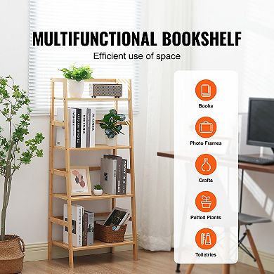 4-Tier Wood Ladder Plant Stand, Display Storage Rack Organizer for Bathroom, Living room, Office