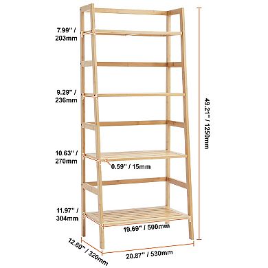 4-Tier Wood Ladder Plant Stand, Display Storage Rack Organizer for Bathroom, Living room, Office