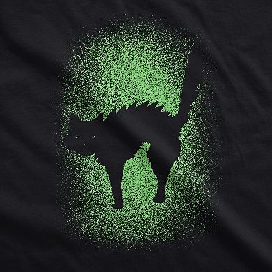 Womens Glowing Cat Glow In The Dark Cool Halloween T Shirt Funny Kitty Tee
