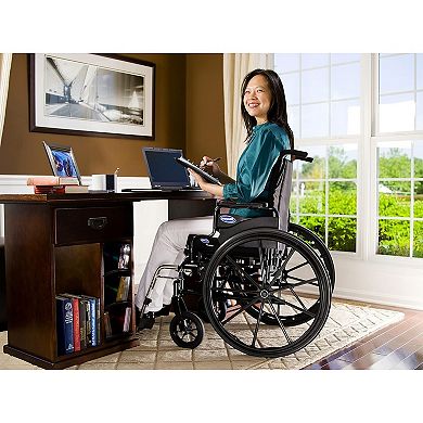 Invacare XT Lightweight Wheelchair, Full Length Arms, 18" Seat, Black Satin