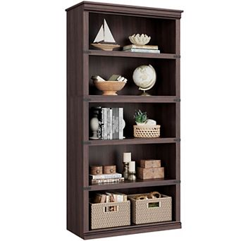 Tall Wooden Floorstanding Bookcase: Large Display & Storage Rack for Home Office & Living Room
