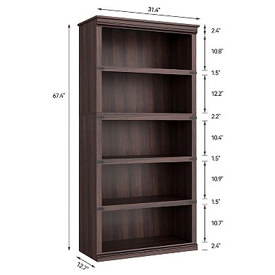 Tall Wooden Floorstanding Bookcase: Large Display & Storage Rack for Home Office & Living Room