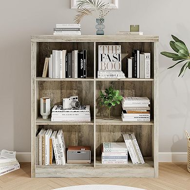 53" 6-Cube Bookcase: Engineered Wood Organizer with Anti-Tip Kit for Home