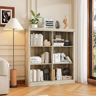 53" 6-Cube Bookcase: Engineered Wood Organizer with Anti-Tip Kit for Home