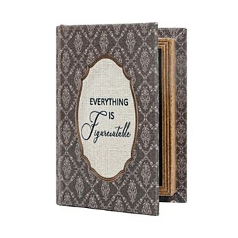 Vintage Decorative Storage Book Box with Inspirational Sentiment - Everything is Figureoutable"