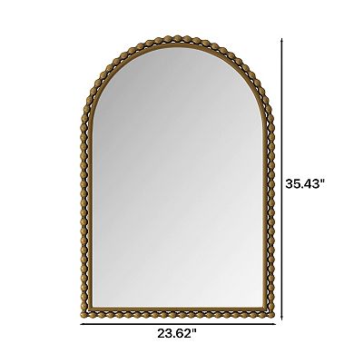 Vintage Iron Art Arch Mirror 23.62x35.43in, Gold