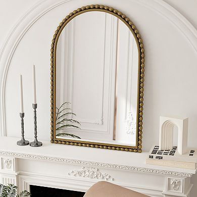 Vintage Iron Art Arch Mirror 23.62x35.43in, Gold
