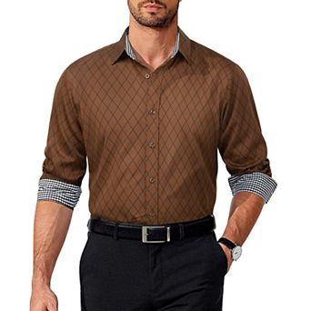 COOFANDY Mens Shirt Business Dress Shirt Regular Fit Casual Button Down Shirt Wrinkle Free