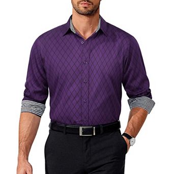COOFANDY Mens Shirt Business Dress Shirt Regular Fit Casual Button Down Shirt Wrinkle Free