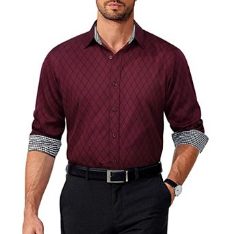 COOFANDY Mens Shirt Business Dress Shirt Regular Fit Casual Button Down Shirt Wrinkle Free