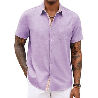 COOFANDY Men' Button Down Shirts Short Sleeve Casual Shirts Summer Beach Shirts Vacation Wedding