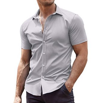 COOFANDY Men' Casual Shirt Short Sleeve Button Down Slim Fit Shirt for Men