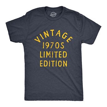 Mens Vintage 1970s Limited Edition T Shirt Funny Cool 1970 Theme Classic Tee for Guys