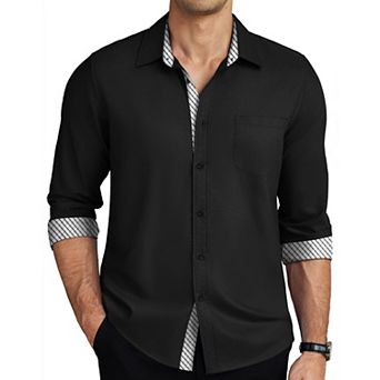 COOFANDY Mens Dress Shirts Long Sleeve Button Down Shirts Untucked Wrinkle-Free Business Casual