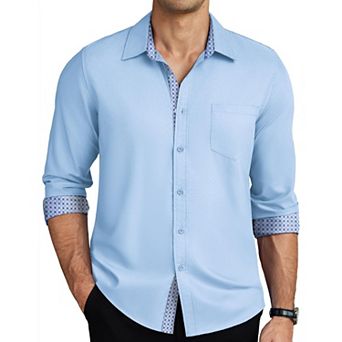 COOFANDY Mens Dress Shirts Long Sleeve Button Down Shirts Untucked Wrinkle-Free Business Casual