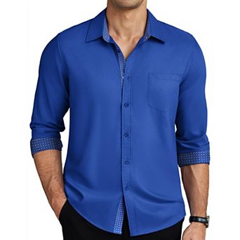 COOFANDY Mens Dress Shirts Long Sleeve Button Down Shirts Untucked Wrinkle-Free Business Casual