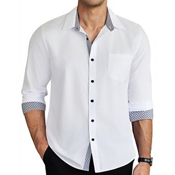 COOFANDY Mens Dress Shirts Long Sleeve Button Down Shirts Untucked Wrinkle-Free Business Casual