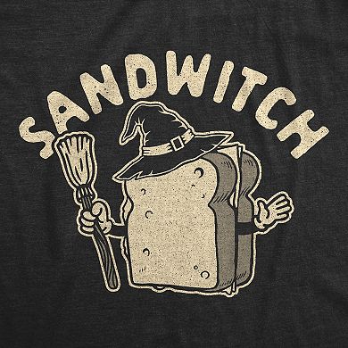 Womens Sandwitch T Shirt Funny Halloween Sandwich Witch Novelty Graphic Tee