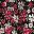 Black White Red Flower