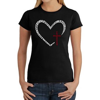 Blessed Heart - Women's Word Art T-Shirt