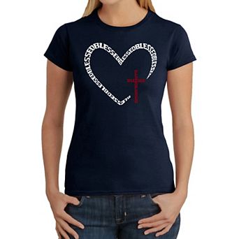 Blessed Heart - Women's Word Art T-Shirt