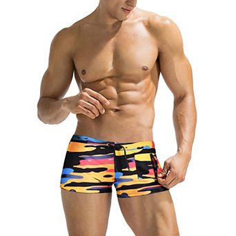 COOFANDY Men' Swim Tunks Swim Brief Square Leg Swimwear Swimming Short Bathing Suit wiht