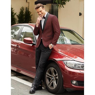 COOFANDY Men' Tuxedo Jacket Wedding Blazer One Button Dress Suit for Christmas Dinner Prom Party