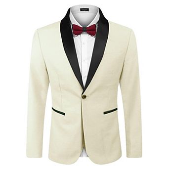 COOFANDY Men' Tuxedo Jacket Wedding Blazer One Button Dress Suit for Christmas Dinner Prom Party