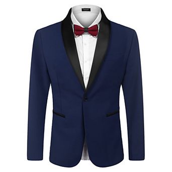 COOFANDY Men' Tuxedo Jacket Wedding Blazer One Button Dress Suit for Christmas Dinner Prom Party