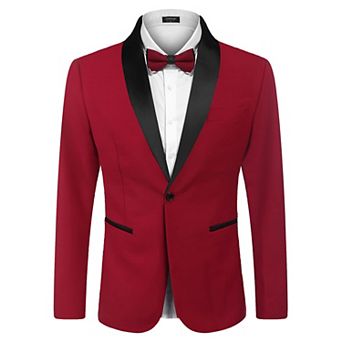 COOFANDY Men' Tuxedo Jacket Wedding Blazer One Button Dress Suit for Christmas Dinner Prom Party