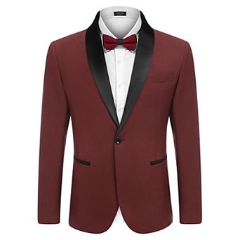 COOFANDY Men' Tuxedo Jacket Wedding Blazer One Button Dress Suit for Christmas Dinner Prom Party