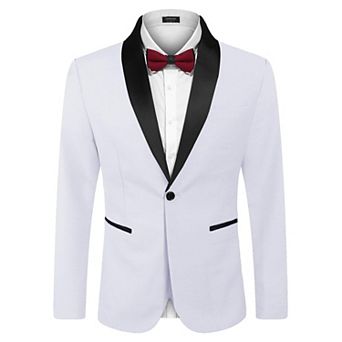COOFANDY Men' Tuxedo Jacket Wedding Blazer One Button Dress Suit for Christmas Dinner Prom Party