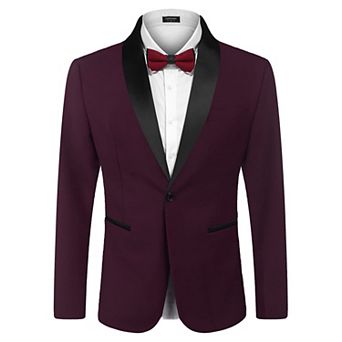 COOFANDY Men' Tuxedo Jacket Wedding Blazer One Button Dress Suit for Christmas Dinner Prom Party