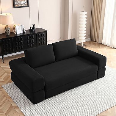 Merax Convertible Sofa Bed,3 In 1 Folding Floor Couch Corduroy Fold Out Couch Bed