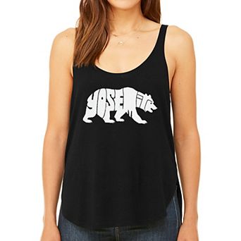Yosemite Bear - Women's Premium Word Art Flowy Tank Top