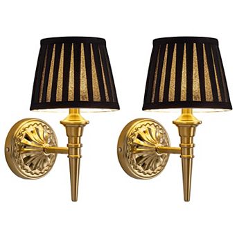 Cordless Wall Sconces Set of 2 Rechargeable 5200mAh LED Wireless Fabric Lamps for Bedroom Living