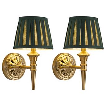 Cordless Wall Sconces Set of 2 Rechargeable 5200mAh LED Wireless Fabric Lamps for Bedroom Living