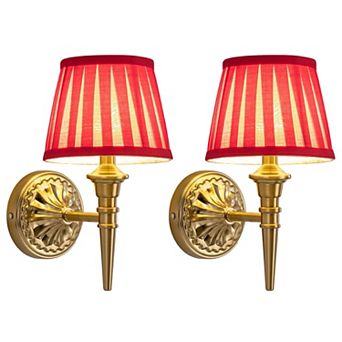 Cordless Wall Sconces Set of 2 Rechargeable 5200mAh LED Wireless Fabric Lamps for Bedroom Living