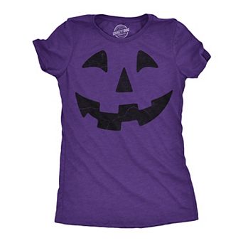 Womens Funny T Shirts Giant Jack O Lantern Face Sarcastic Halloween Graphic Novelty Tee For Ladies