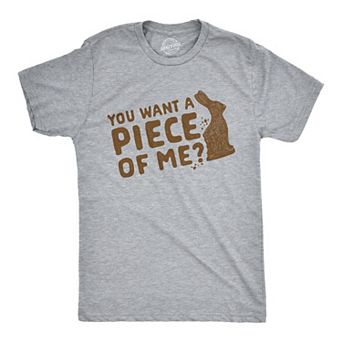 Mens You Want A Piece Of Me T Shirt Funny Chocolate Easter Bunny Tee