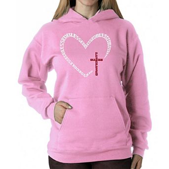 Blessed Heart - Women's Word Art Hooded Sweatshirt