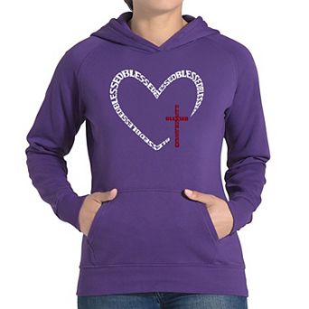 Blessed Heart - Women's Word Art Hooded Sweatshirt
