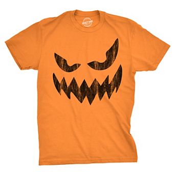 Mens Wavy Mouth Wayne Pumpkin T Shirt Funny Halloween Jack O Lantern Terrifying Smile Tee for Guys