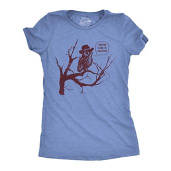 Womens Funny T Shirts Hootin Leads to Hollerin Sarcastic Owl Graphic Tee for Ladies