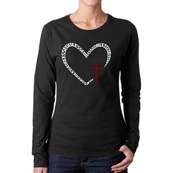 Blessed Heart - Women's Word Art Long Sleeve T-Shirt