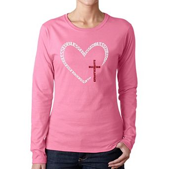 Blessed Heart - Women's Word Art Long Sleeve T-Shirt