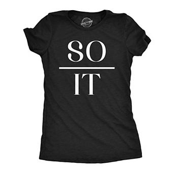 Womens Funny T Shirts so Over It Sarcastic Math Equation Graphic Tee for Ladies