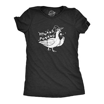 Womens Honkus Ponkus T Shirt Funny Halloween Lovers Goose Witch Joke Tee for Ladies